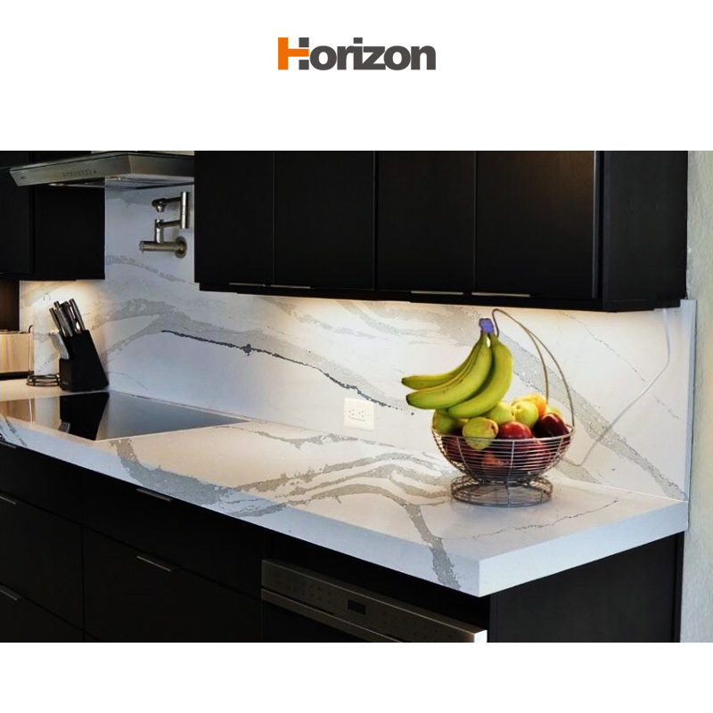 Calacatta Wow Lq-8 Artificial Stone Marble Effect Kitchen Table Tops Calactta Quartz Slab Countertops