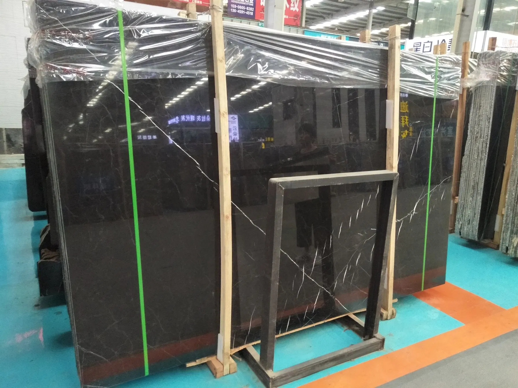 China Natural Stone black/white polished/honed Nero Marquina marble for Floor/Wall slabs/tiles/stairs/Mosaic/vanity top decoration