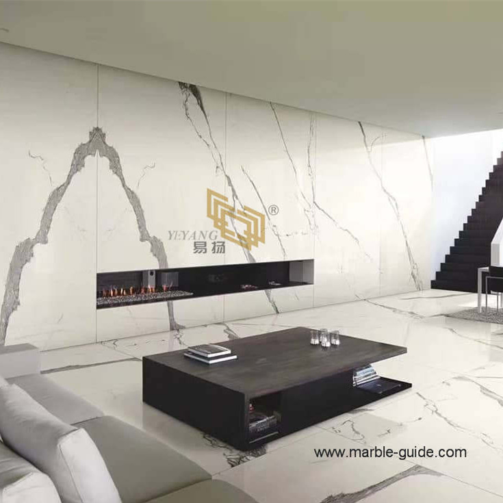 White Carrara Marble Calacatta White Marble Slab for Floor/Wall Kitchen/Bathroom/Vanity Hotel Countertop