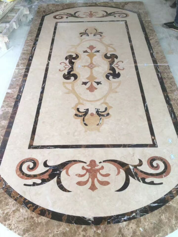 Natural Stone Marble Water-Jet Medallion Tiles Classical Style for Flooring/Wall Decoration