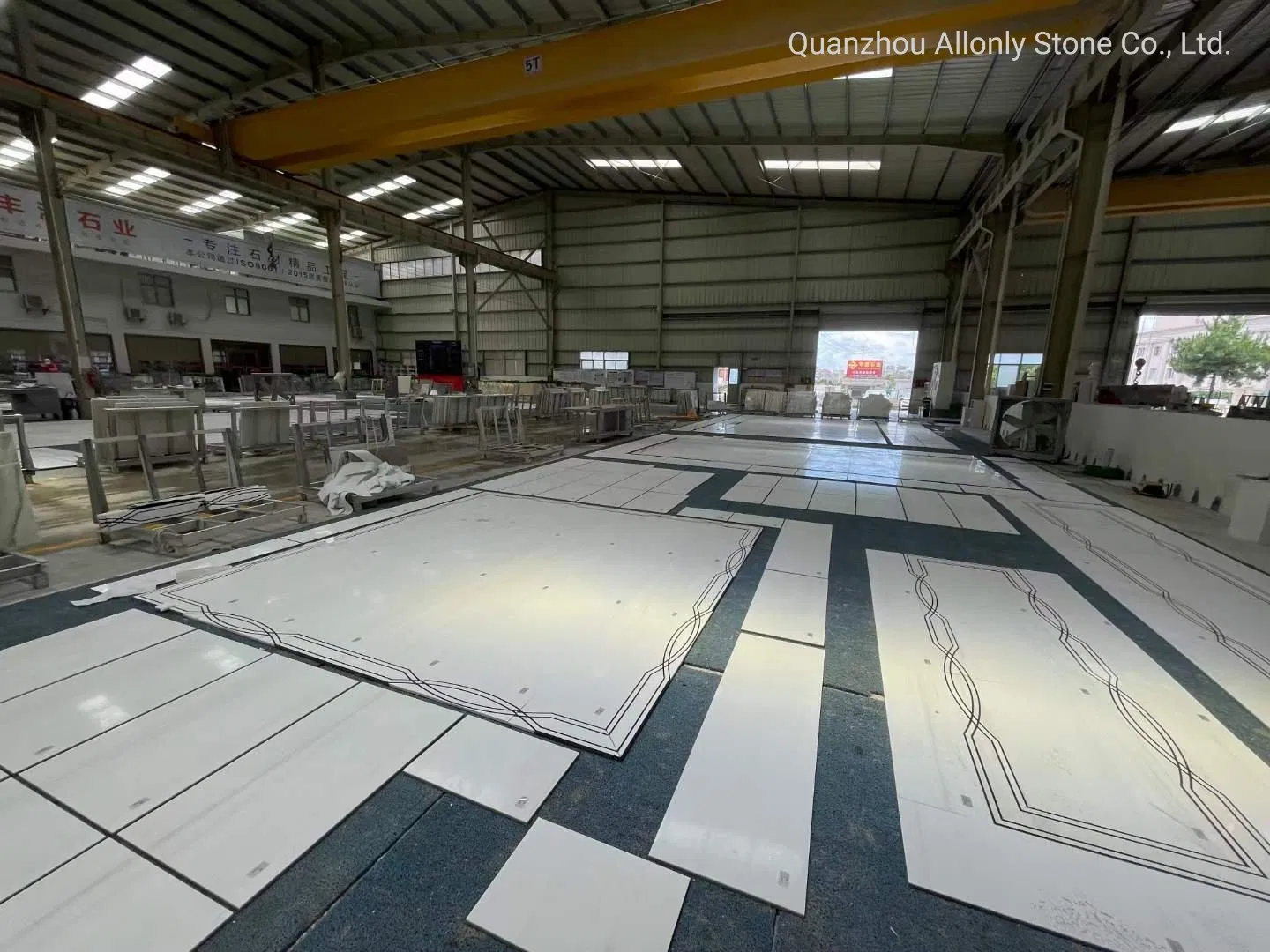 Wterjet Hall Design Bianco Dolomite Stone Slab Natural Star White Marble Floor for Hotel