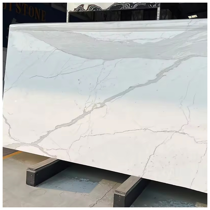 Polished Italian White Calacatta Marble for Indoor Tiles and Countertops