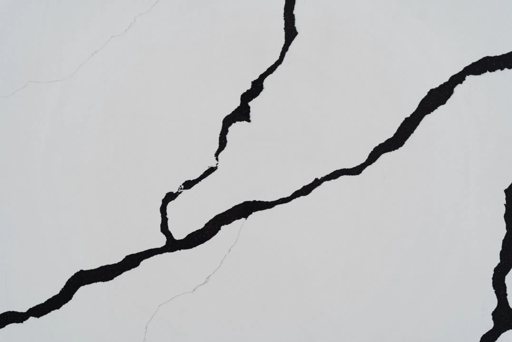 Italian Calcutta Marble White Artificial Quartz Stone Black Veining Popular Kitchen Surface