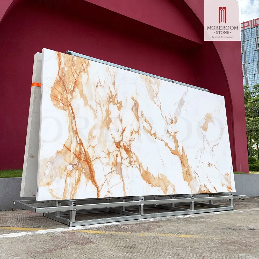 3200X1600 3000X1000 1200X2600 3mm 6mm 12mm 20mm Calacatta White Marble Natural Engineered Quartz Sintered Stone Slab Quartz Stone Slab