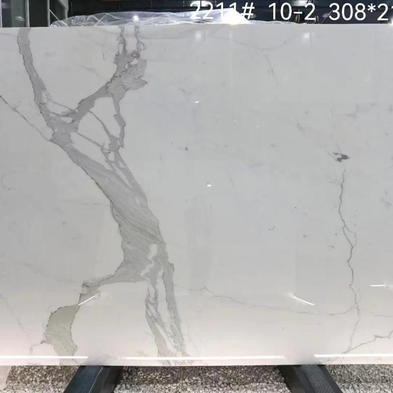 Calacatta White Marble Slab with Elegant Veining and Luxurious Appearance