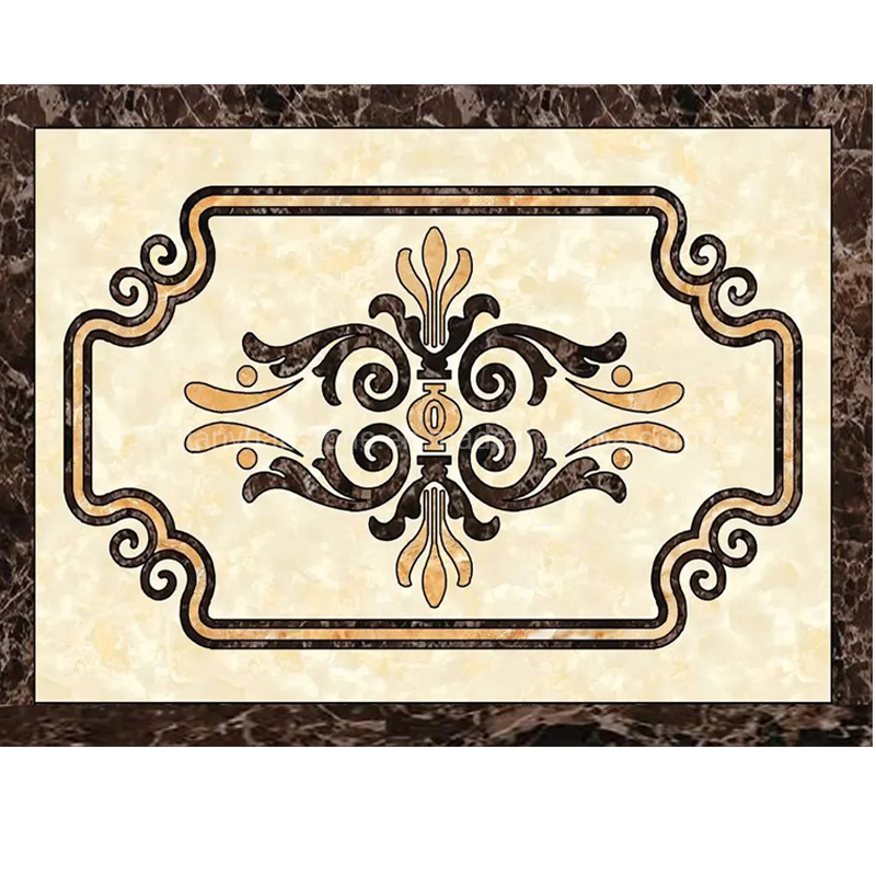 Circle Modern Style Marble Medallion Design Natural Marble Inlay Flooring for Living Room