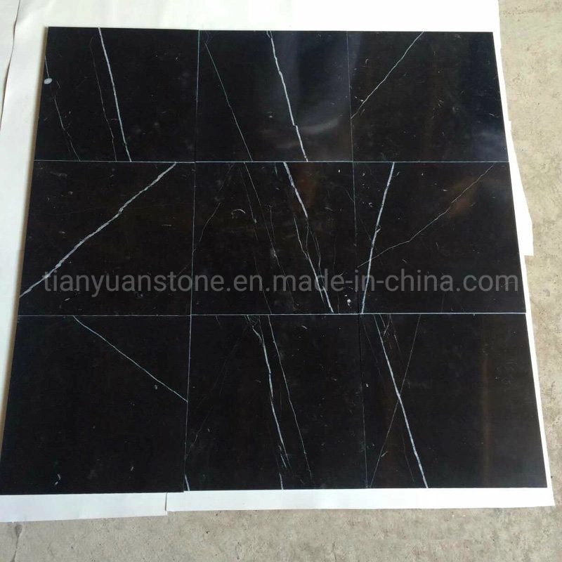 Chinese Nero Marquina Black and White Marble Tiles