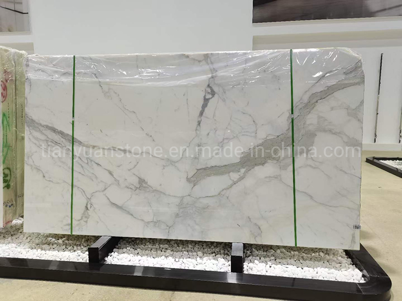 Italian Imported Calacatta Statuario White Natural Stone Marble for Bathroom Floor and Wall Design