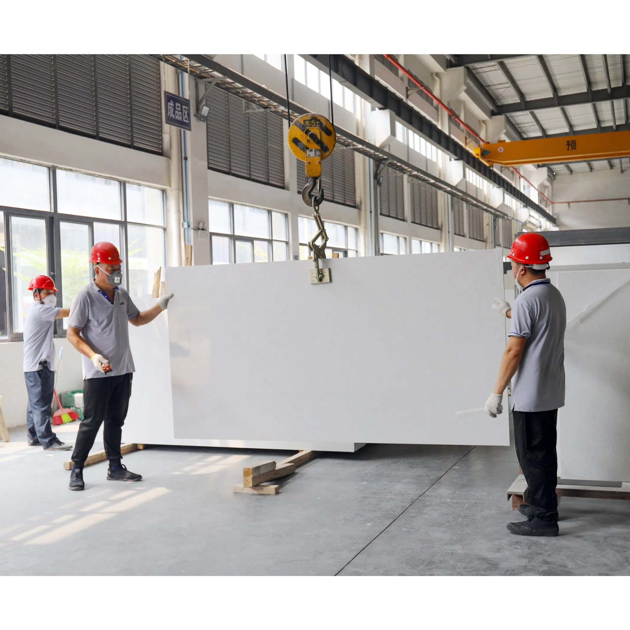 Engineered White Quartz Slab Featuring Calacatta Gold Marble Vein Pattern