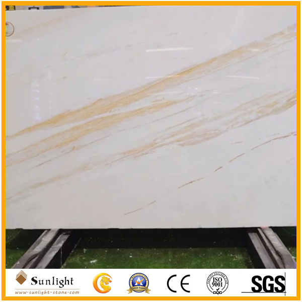 Natural Italian Ariston White Marble with Gold Vein for Wall/Floor Decoration
