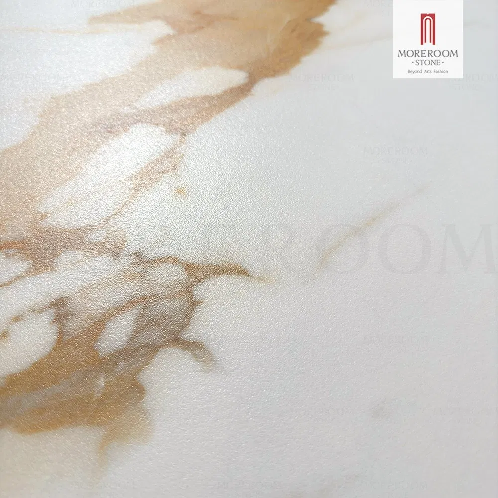 Artificial Marble Slab 1600X3200mm Calacatta Gold Sintered Stone Slab for Commercial Floor Covering