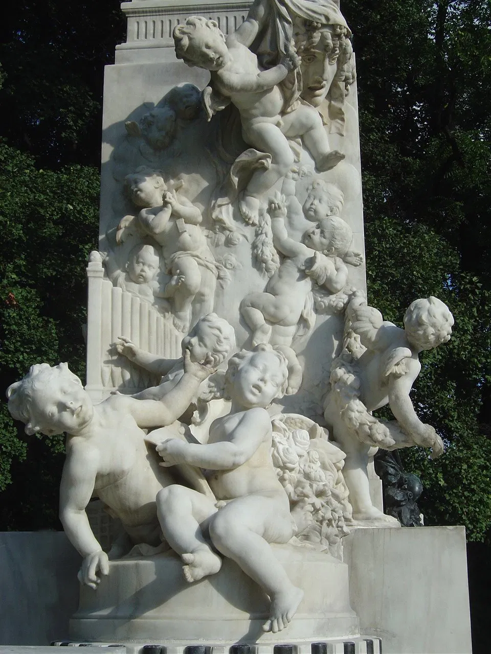 Garden Decoration Natural Marble Children with Sheep Figure Marble Statue (SYMS-1192)