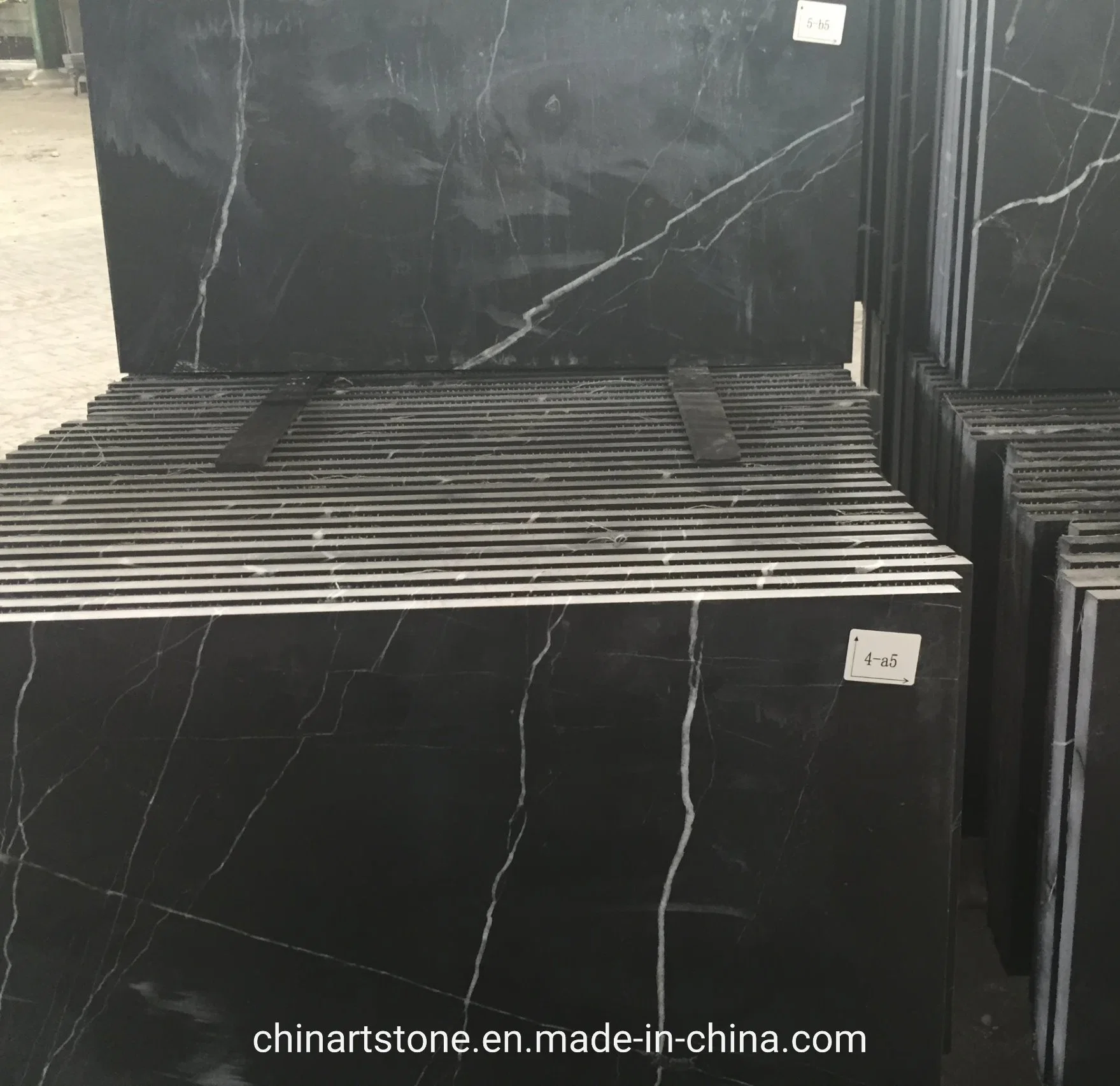 Nature Stone Flute Tile Nero Marquina Black Marble for Spiral Stair Wall Bathroom Tile