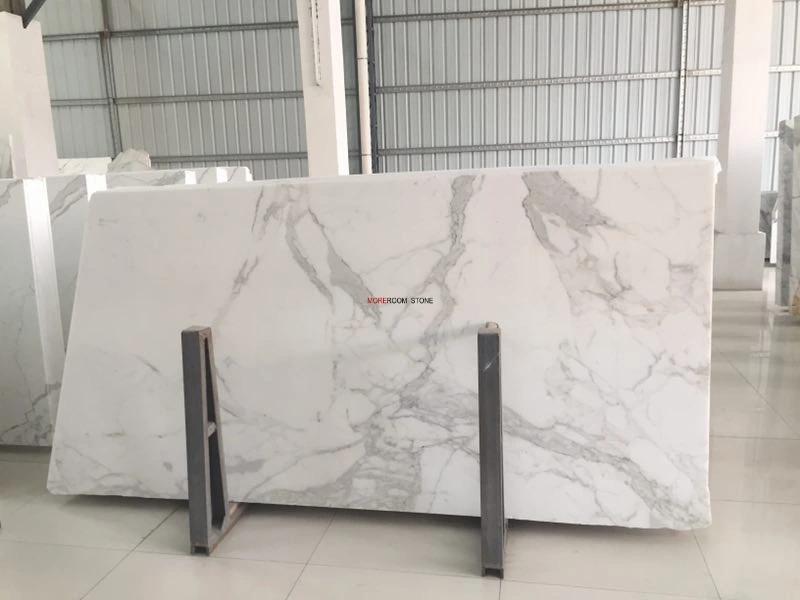 Grade a Natural Stone Slab Italian White Calcutta Marble for Home Decor