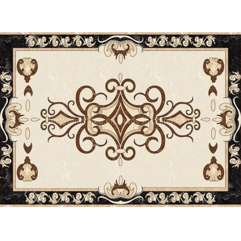 Circle Modern Style Marble Medallion Design Natural Marble Inlay Flooring for Living Room