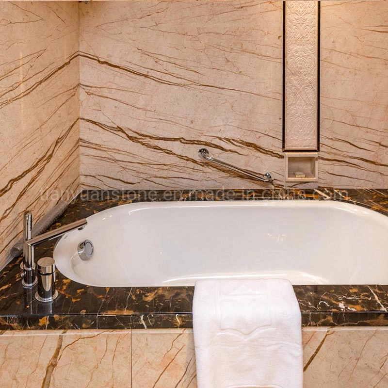 Sofitel Gold Marble and Portoro Gold/Beige/Yellow Gold Tiles Marble Tile Floors
