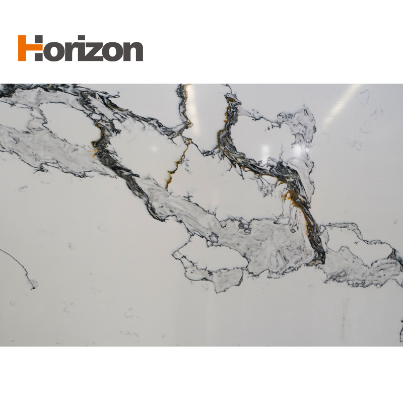 CE Certified Wholesale Calacatta Marble Look Quartz Slabs for Table