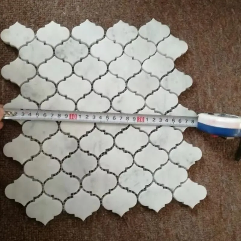 Carrara White Lantern Mosaic Detail