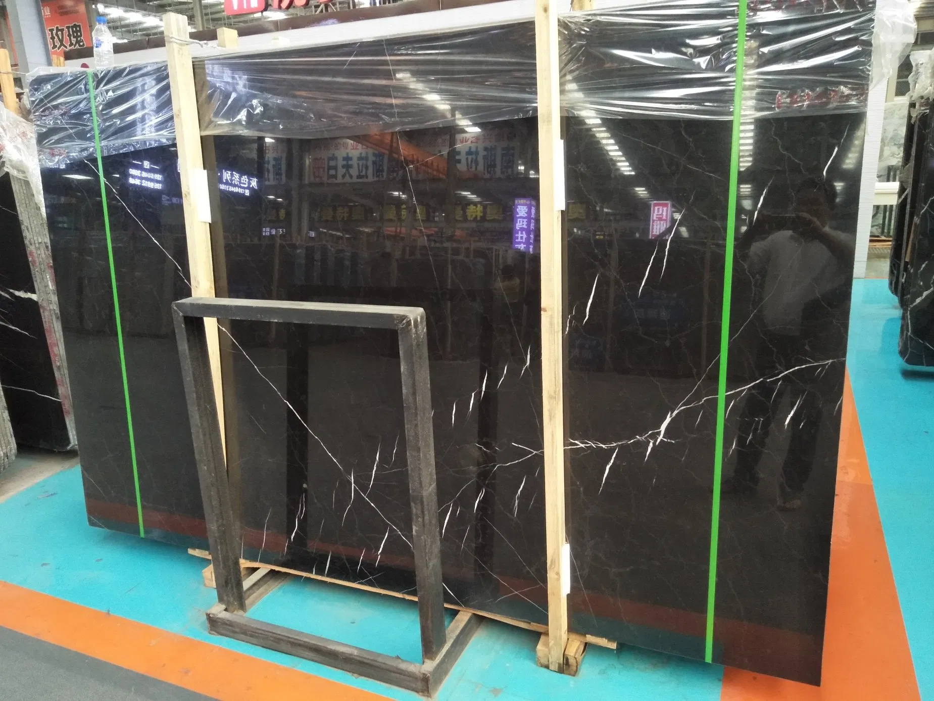 China Natural Stone black/white polished/honed Nero Marquina marble for Floor/Wall slabs/tiles/stairs/Mosaic/vanity top decoration