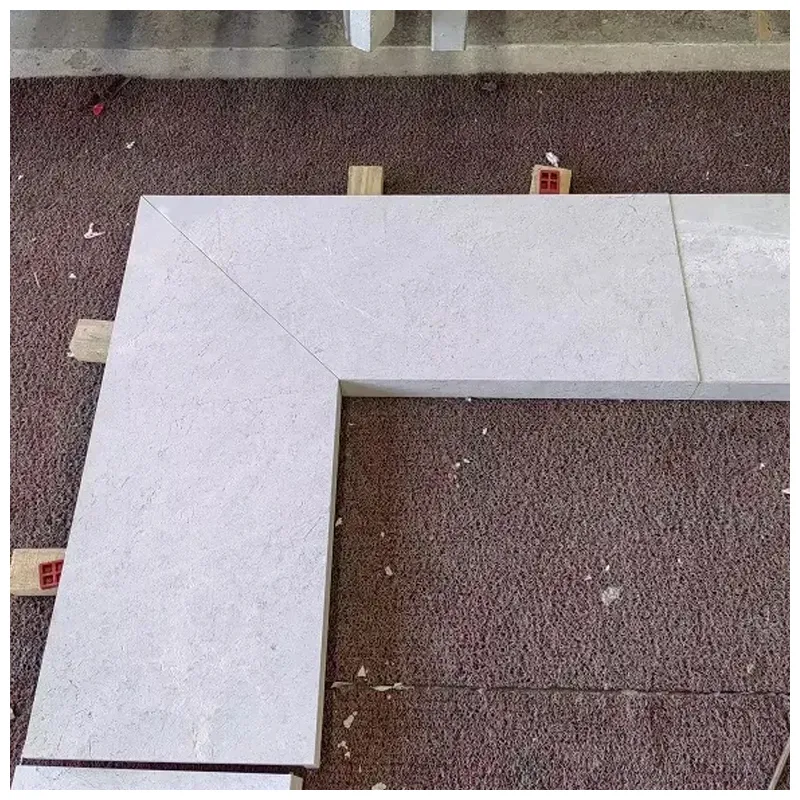 Sandblasted Castle Grey Marble Outdoor Pool Coping Tiles