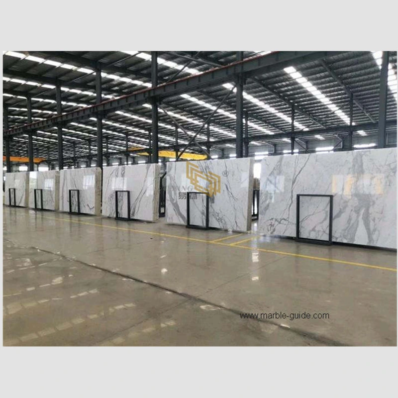 White Carrara Marble Calacatta White Marble Slab for Floor/Wall Kitchen/Bathroom/Vanity Hotel Countertop