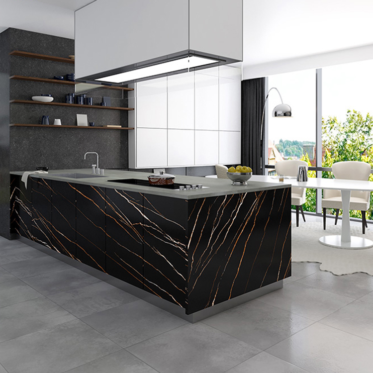 Black Sintered Slate Soft Glazed Surface Stone Veneer 800*2600mm