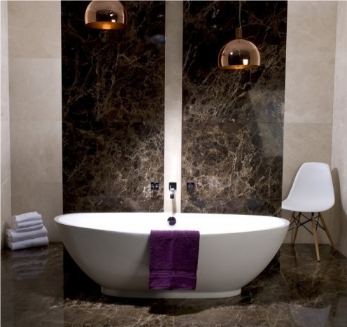 Polished Marron Emperador Dark Brown Marble Slabs