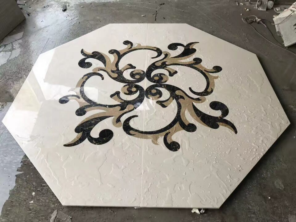 Natural Stone Marble Water-Jet Medallion Tiles Classical Style for Flooring/Wall Decoration