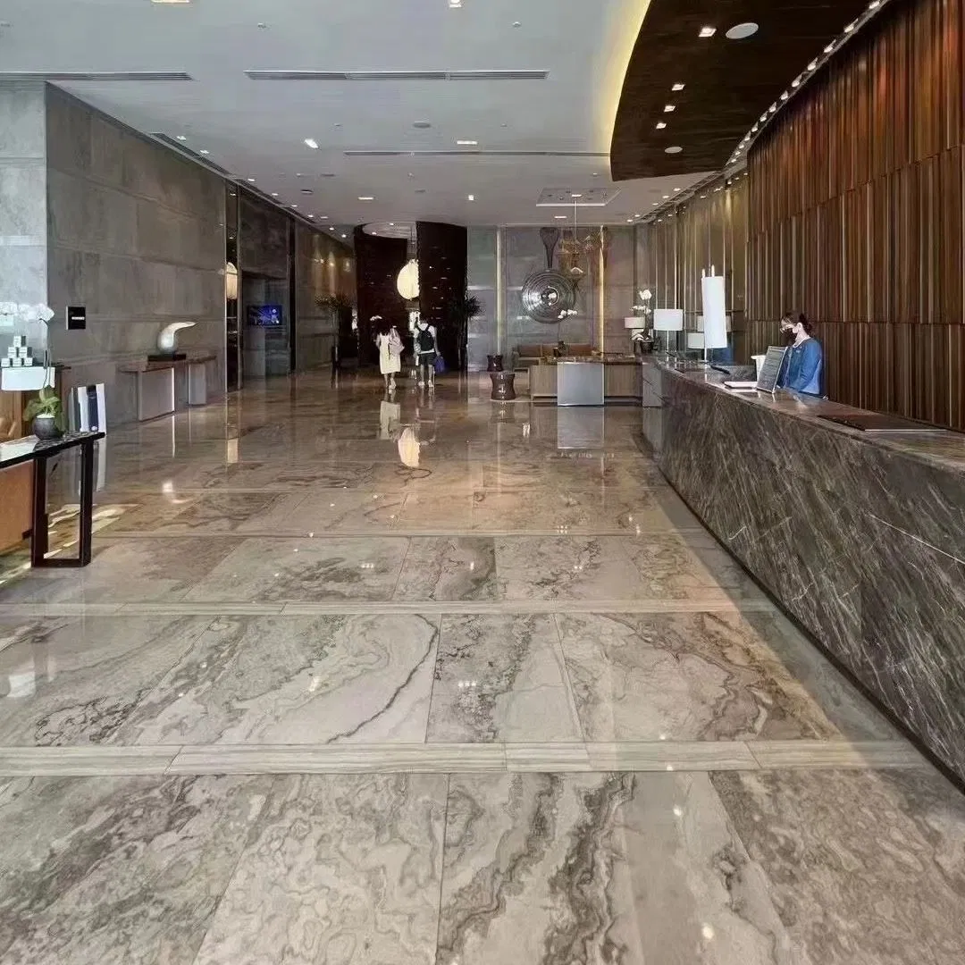 Natural Stone polished/honed Light Brown Marble Flooring for interior/indoor Kitchen/Bathroom/Lobby/room Decoration