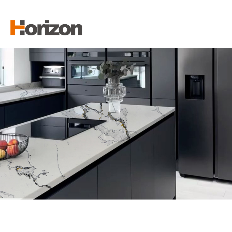 CE Certified Wholesale Calacatta Marble Look Quartz Slabs for Table