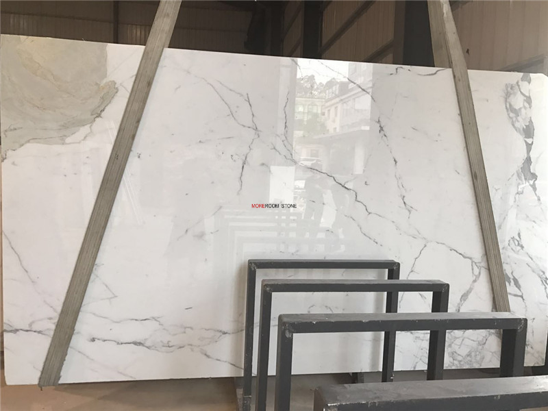 Grade a Natural Stone Slab Italian White Calcutta Marble for Home Decor