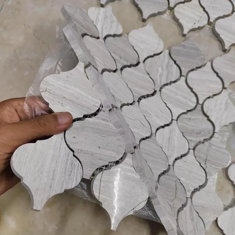 White Wooden Veins Mosaic