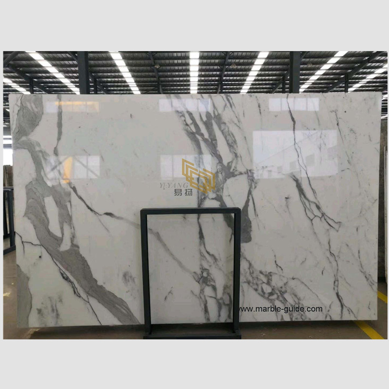 White Carrara Marble Calacatta White Marble Slab for Floor/Wall Kitchen/Bathroom/Vanity Hotel Countertop