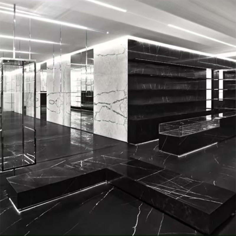 Wholesale Nero Marquina Chinese Marble Stone Tile Black Marble with White Veins Good Price