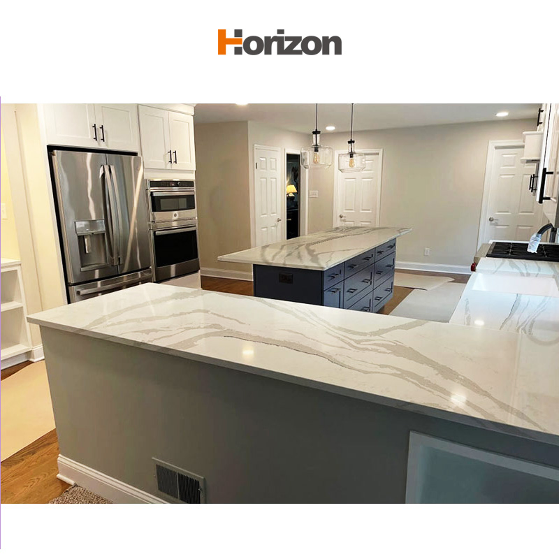 Calacatta Wow Lq-8 Artificial Stone Marble Effect Kitchen Table Tops Calactta Quartz Slab Countertops