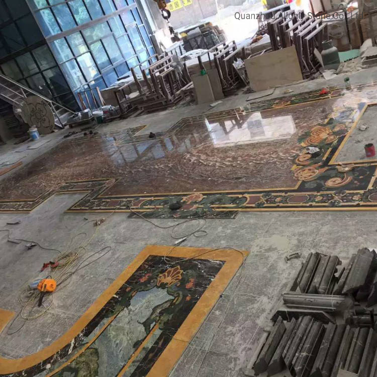 Natural Marble Waterjet Medallion Floor Pattern Design for Villa