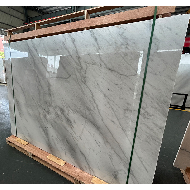 Polished Natural Stone China Statuario/Statuary White Marble Tiles/Slabs for Bookmatch Background/Flooring/Wall/Countertop/Indoor/Interior Decoration Price