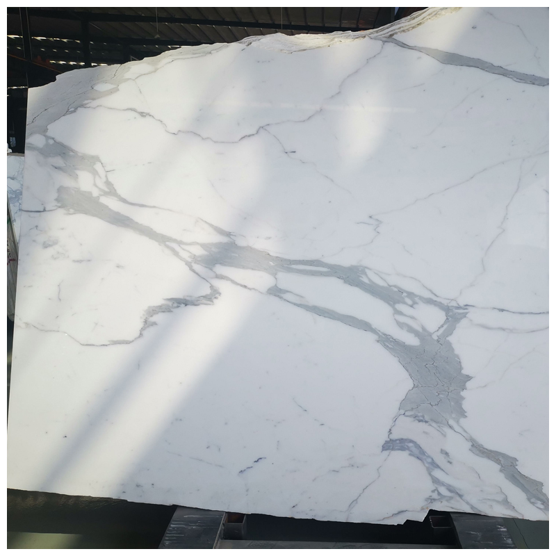 Polished Italian White Calacatta Marble for Indoor Tiles and Countertops