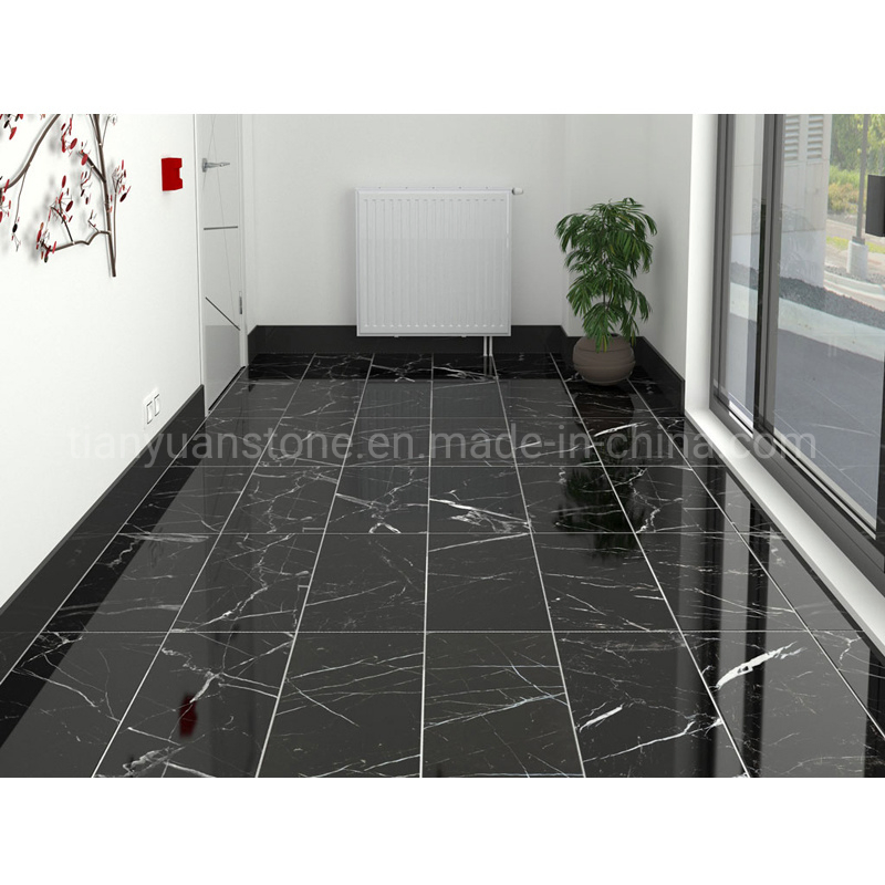 Chinese Nero Marquina Black and White Marble Tiles