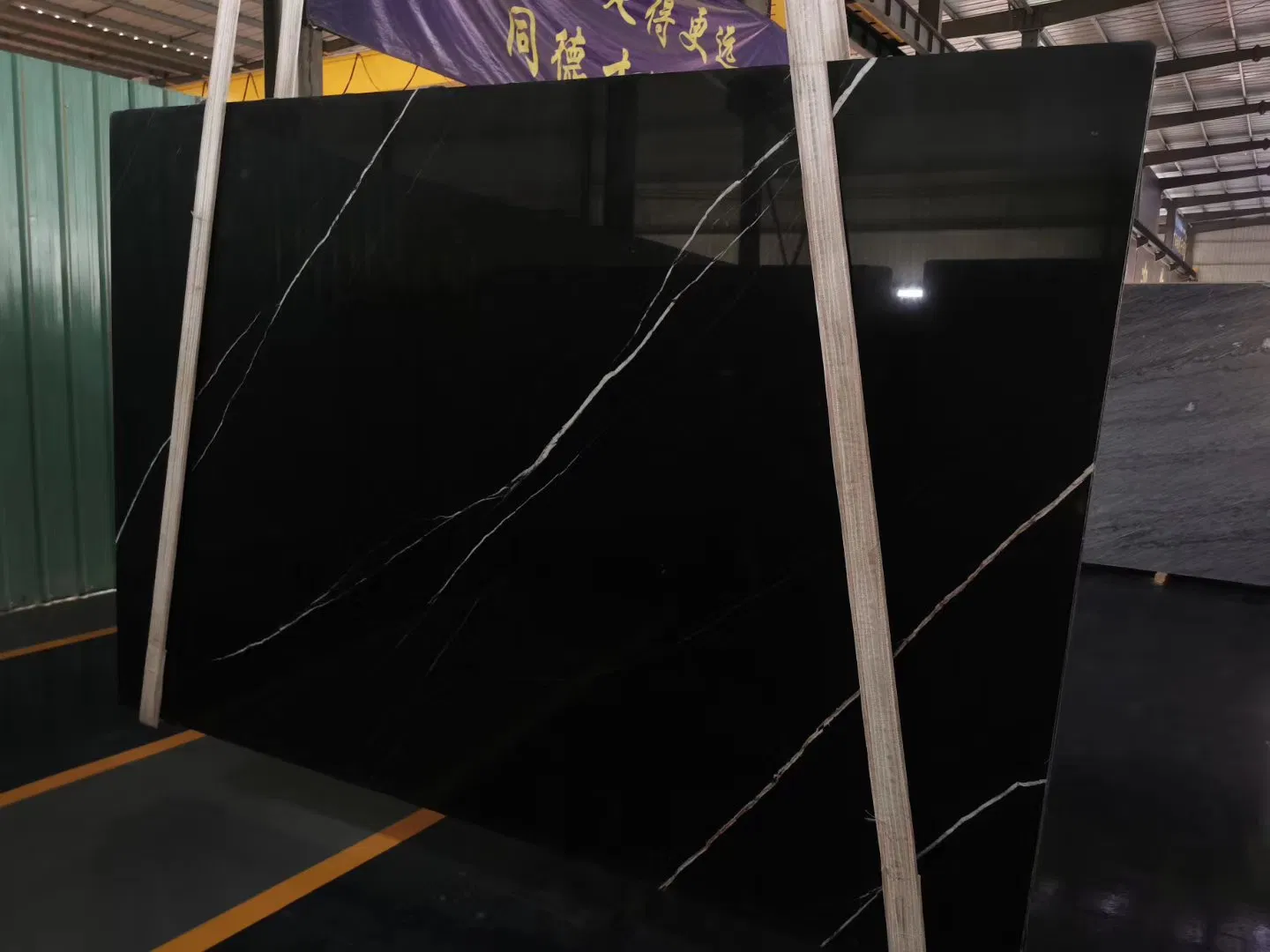 Chinese Nero Marquina Black and White Marble Slab