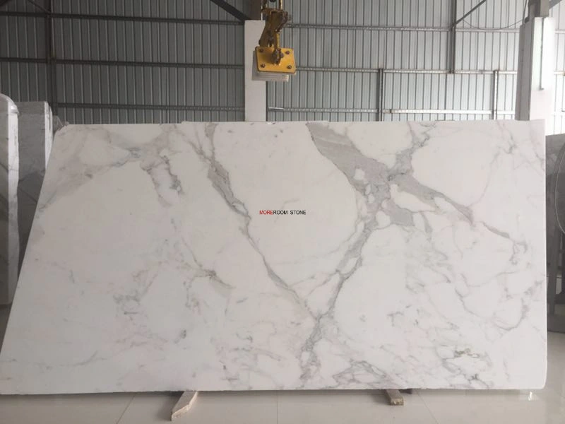 Grade a Natural Stone Slab Italian White Calcutta Marble for Home Decor