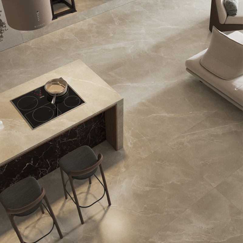 Crema Marfil Honed Style Stone Texture Tile Foshan Ceramic Floor Tile.