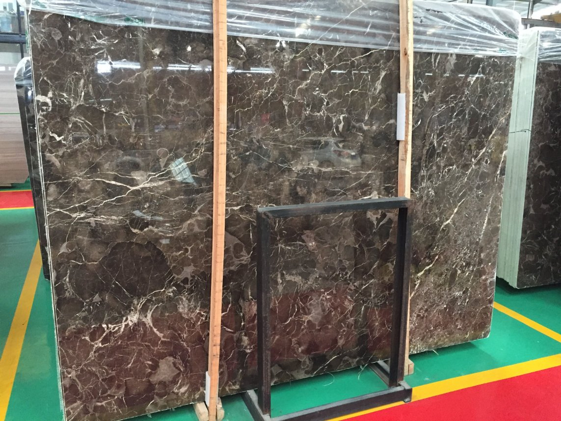 China Natural Dark Emperador Brown Marble Slabs