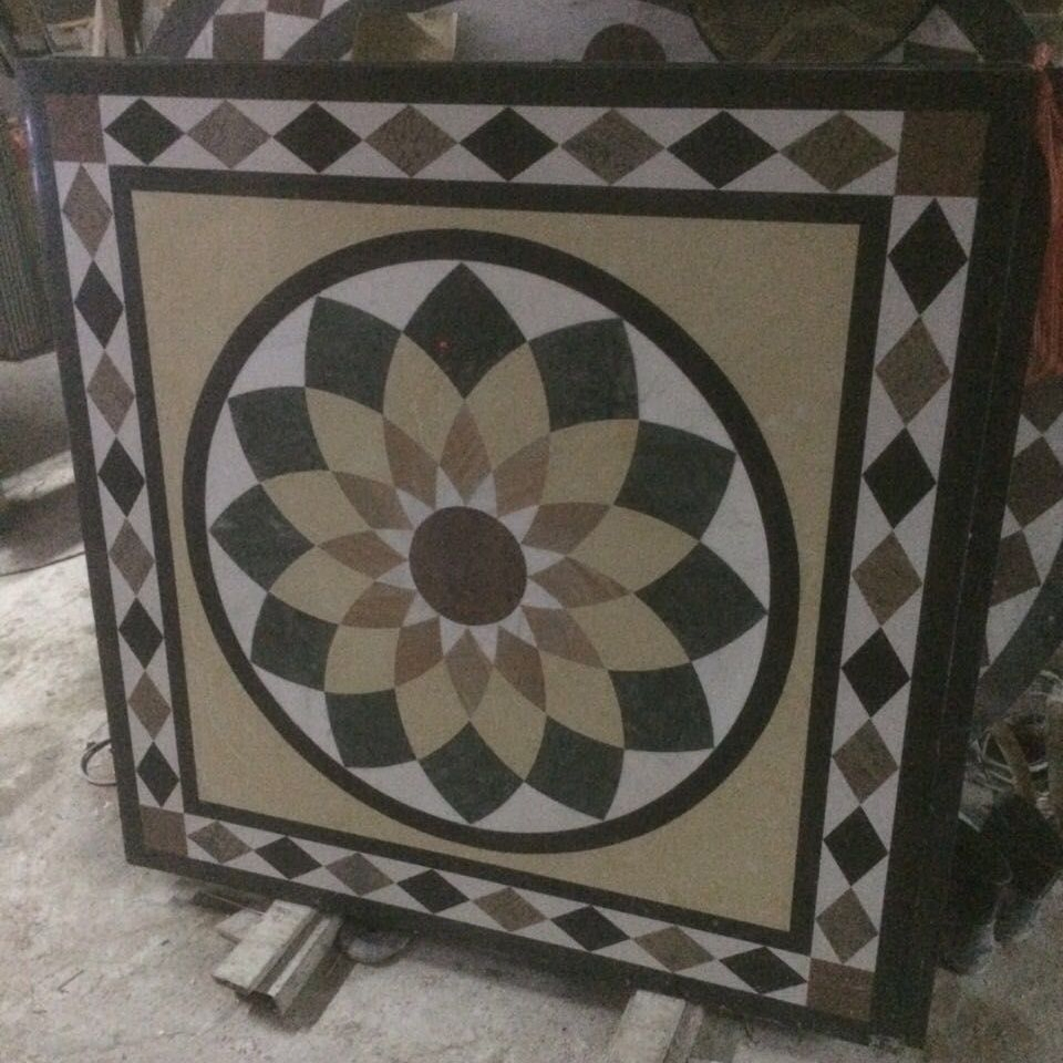 Factory Drect Sale Natural Stone Waterjet Marble Medallions Flooring Pattern Marble Marmol Tiles Design Floor