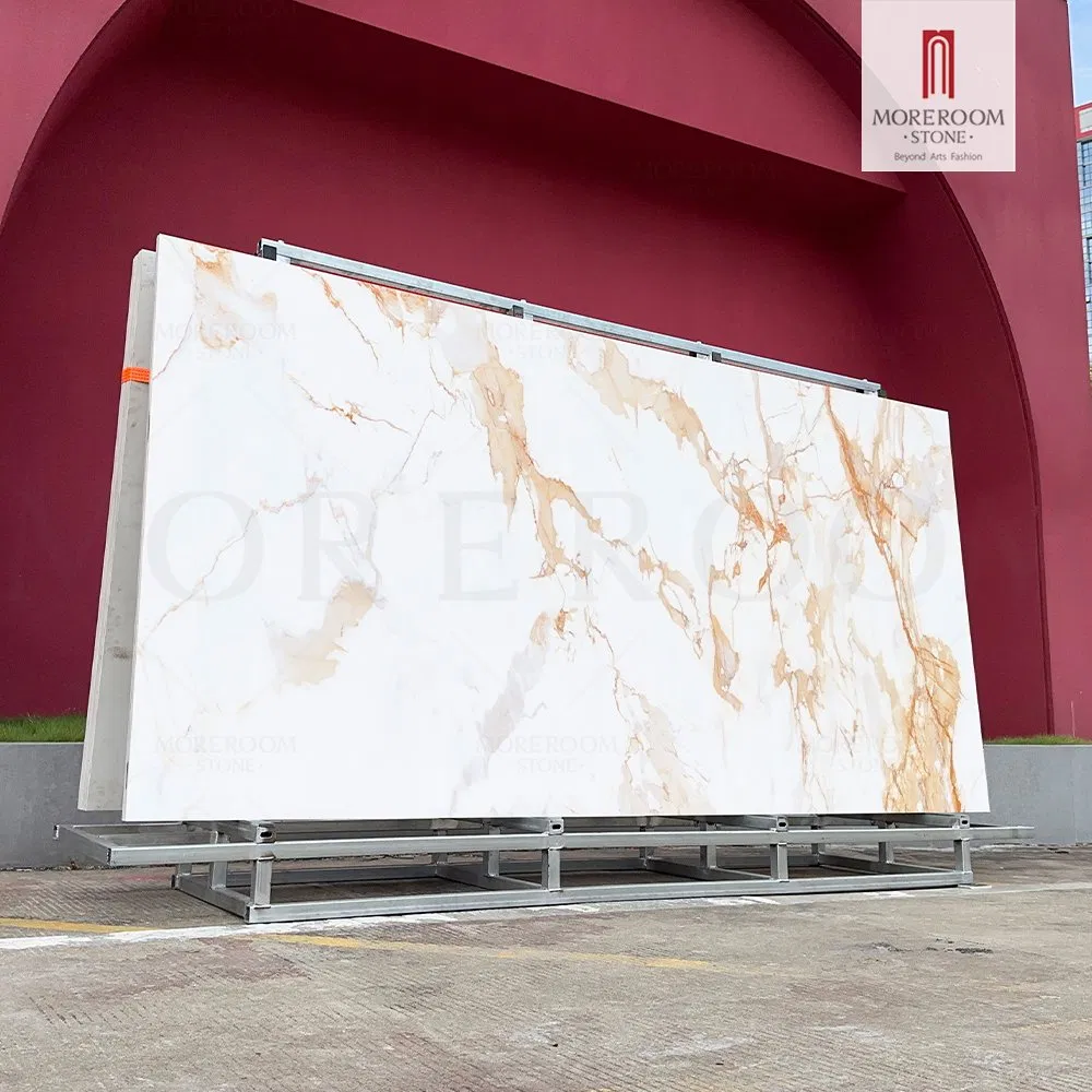Artificial Marble Slab 1600X3200mm Calacatta Gold Sintered Stone Slab for Commercial Floor Covering