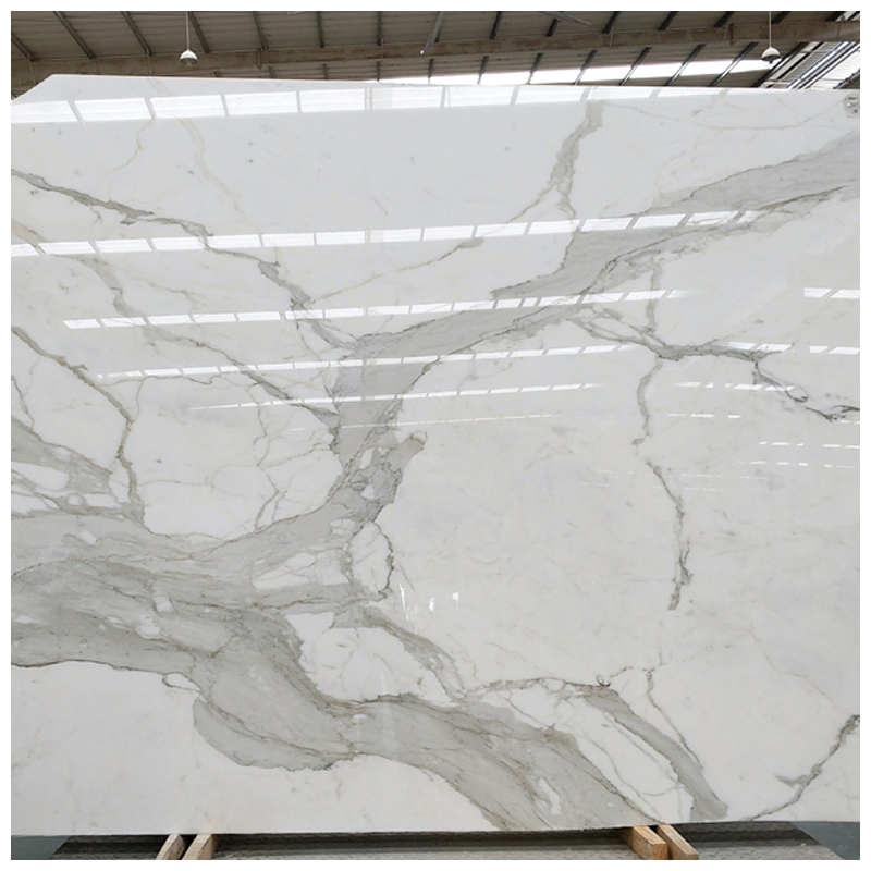 Polished Italian White Calacatta Marble for Indoor Tiles and Countertops