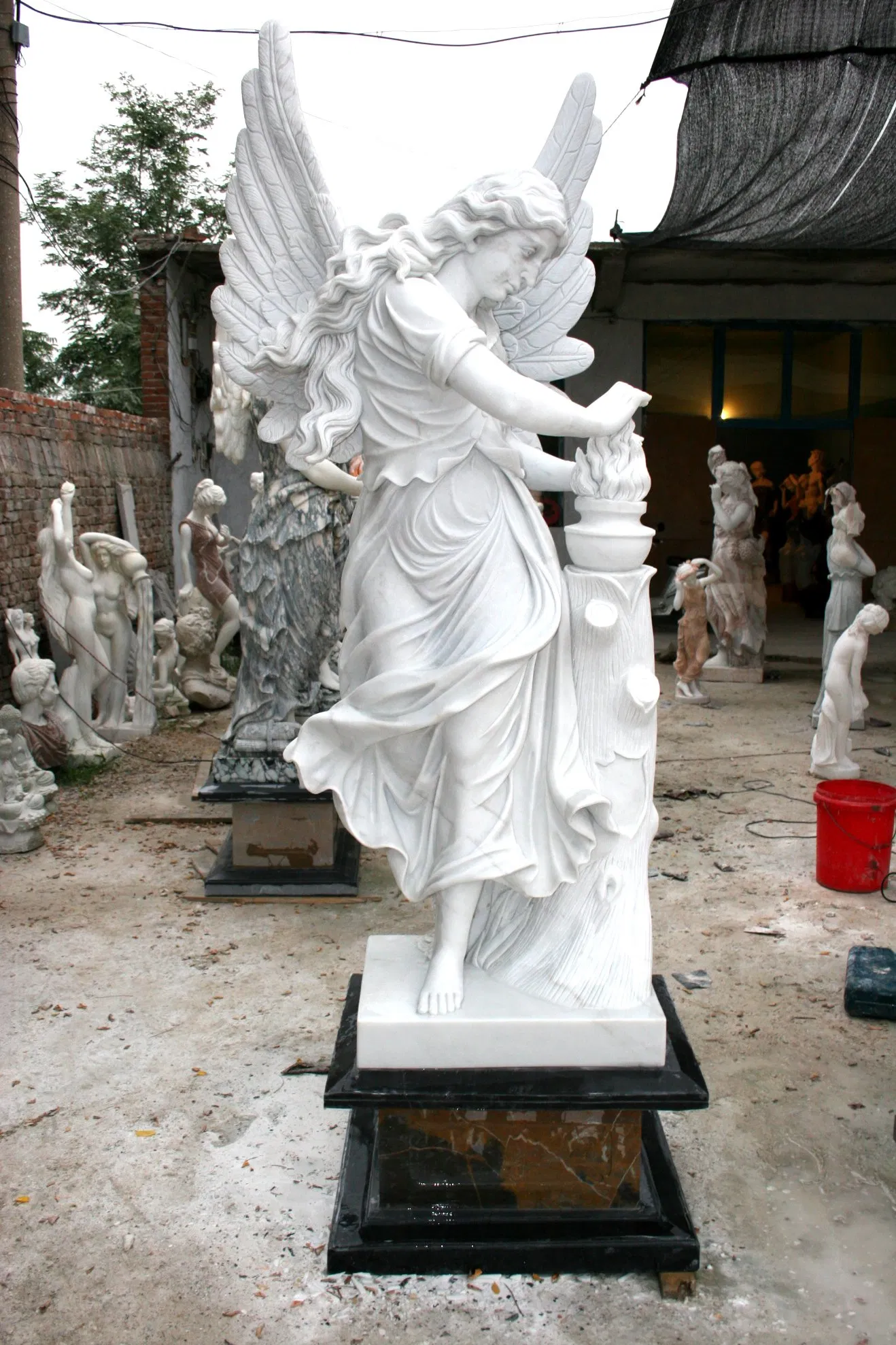 Customized Natural White Marble Goddess of Four Seasons Statues (SYMS-1100)