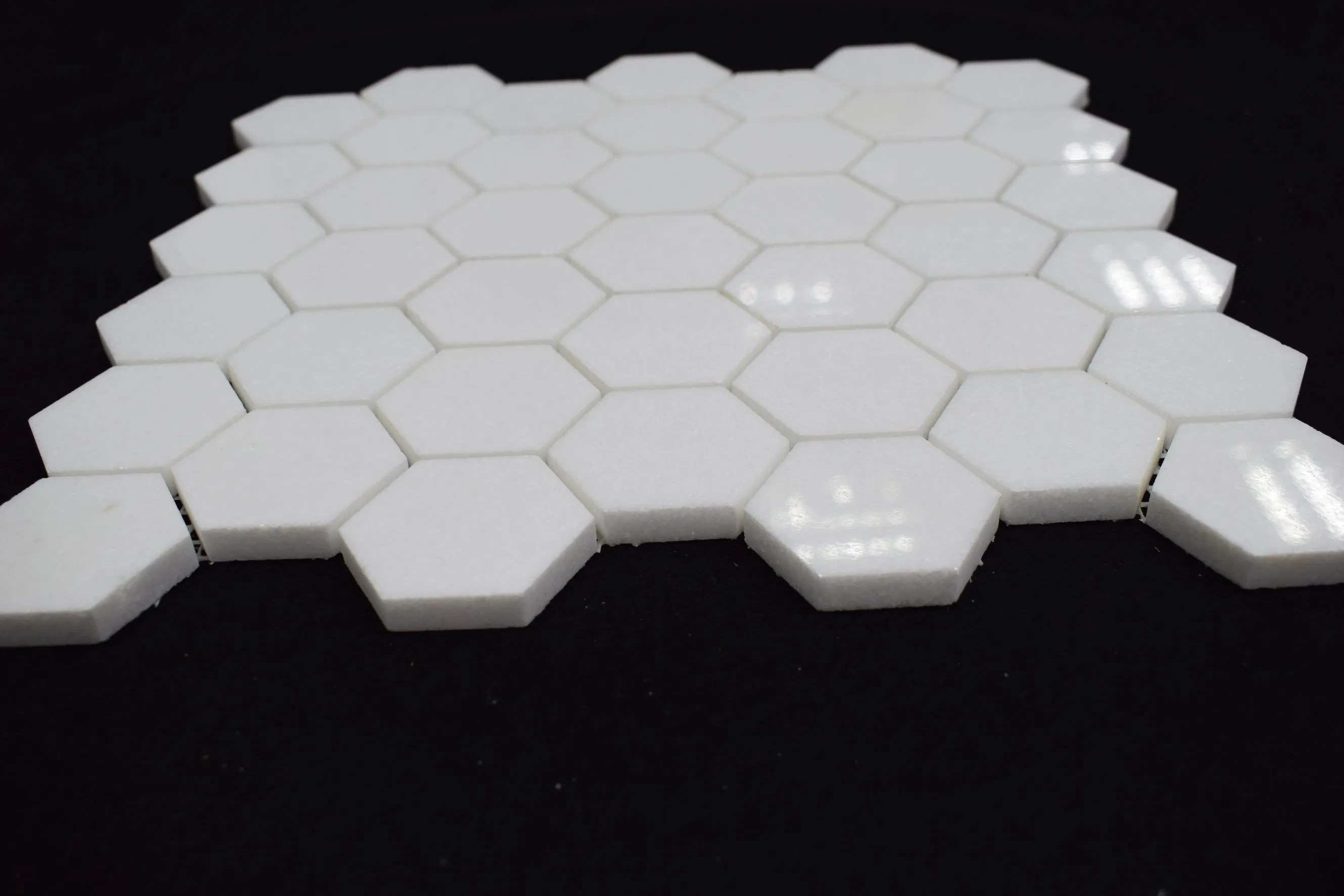 High Grade Greek Thassos White Hexagon Shaped Marble Stone Mosaic Tile
