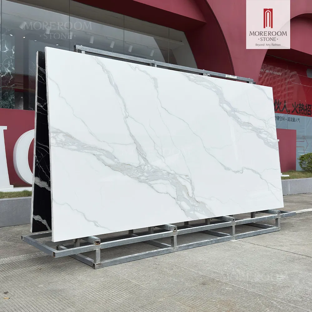 3200X1600 2800X1200 1200X1200 3-20mm China Carrara Calacatta Tile Artificial Stone Slab Natural Material Super White Marble