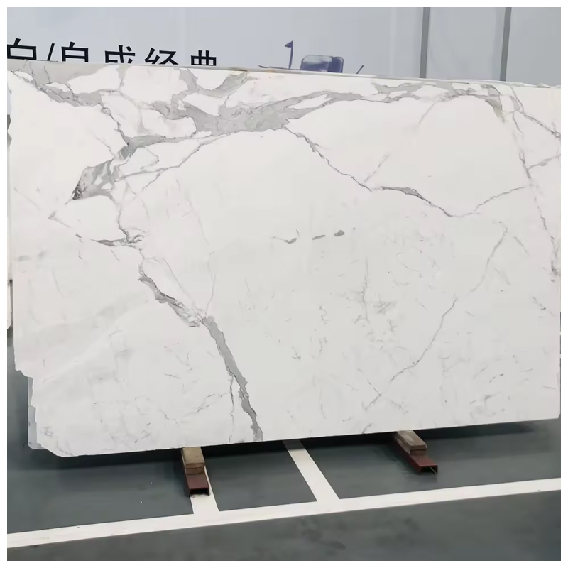 Polished Italian White Calacatta Marble for Indoor Tiles and Countertops